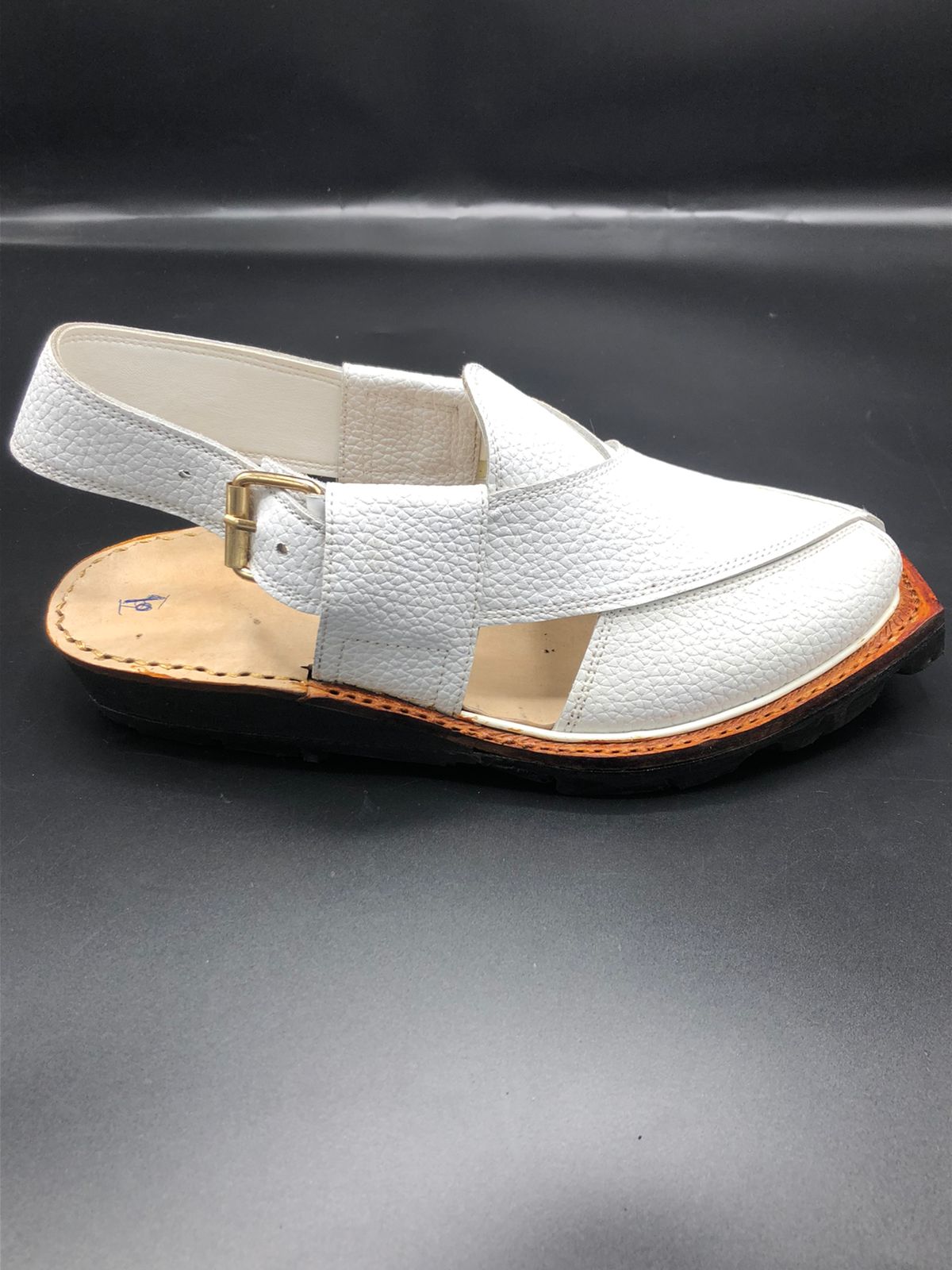Norozi White Peshawari Chappals