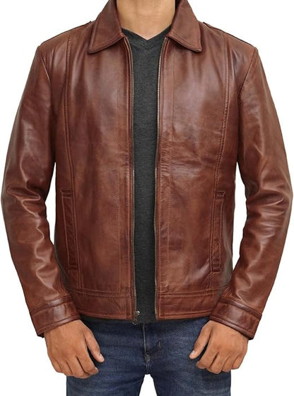 Brown Leather Jacket Men