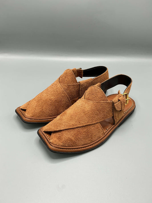 Light Brown Peshawari Chappals – Classic Elegance in Pure Leather