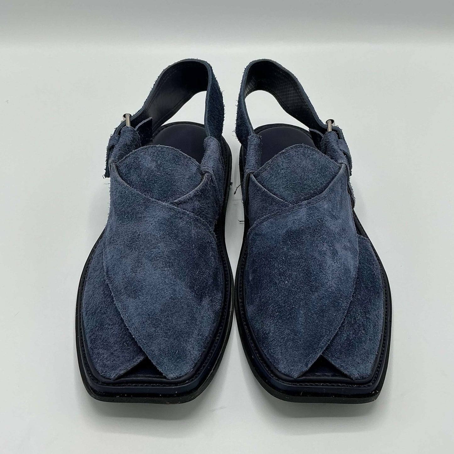 Sued Blue Peshawari Chappals – Pure Leather Craftsmanship with a Modern Edge