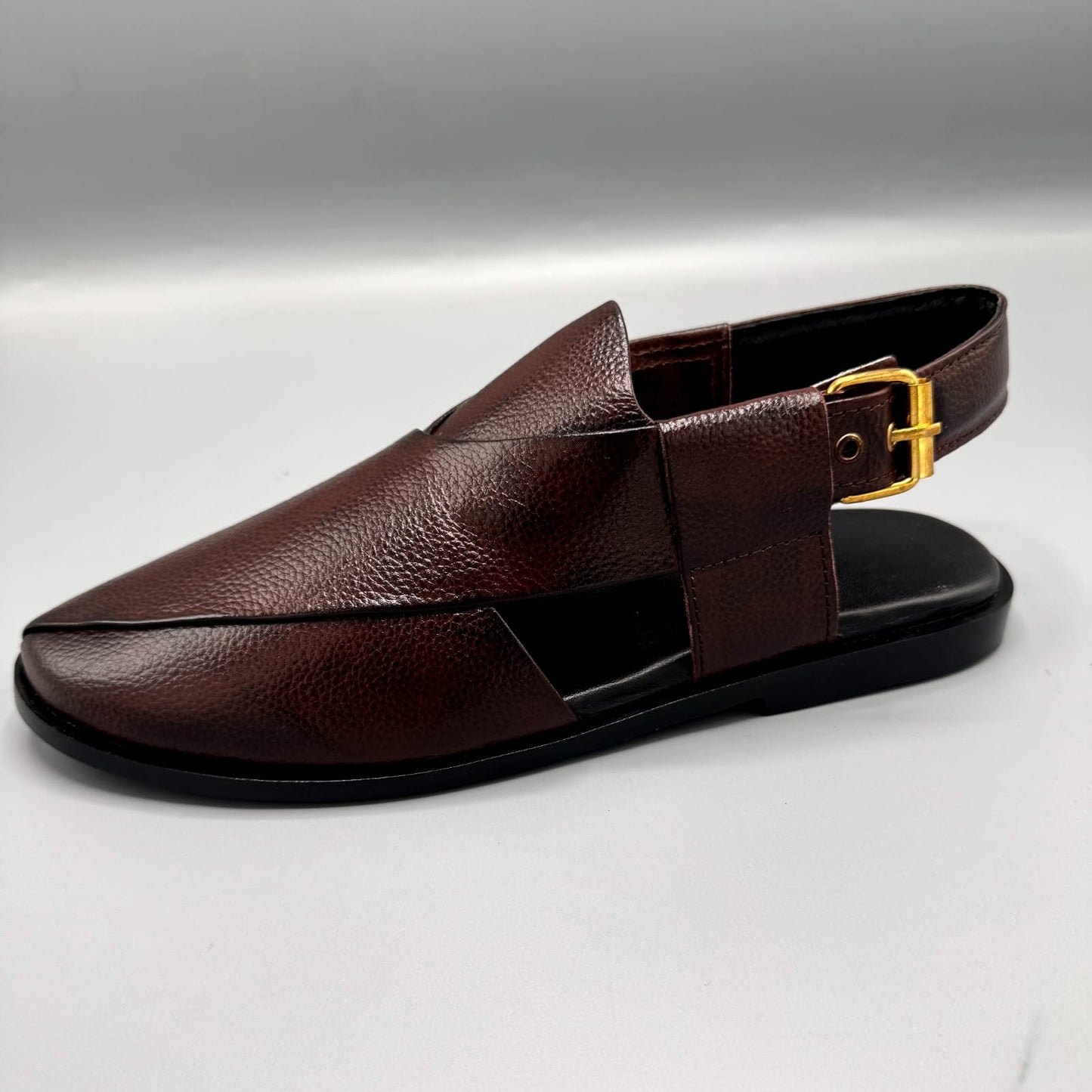 winter brown dotted leather