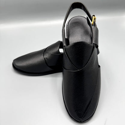 winter black dotted leather