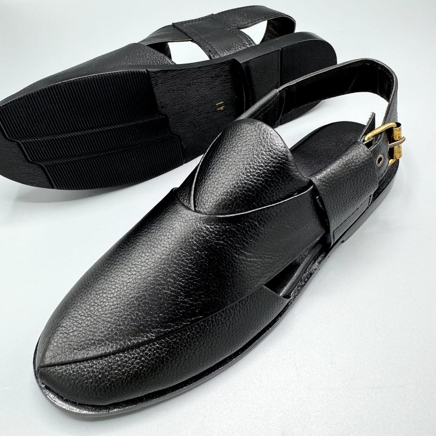 winter black dotted leather
