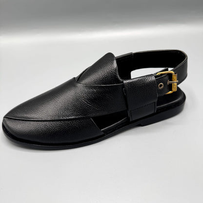 winter black dotted leather