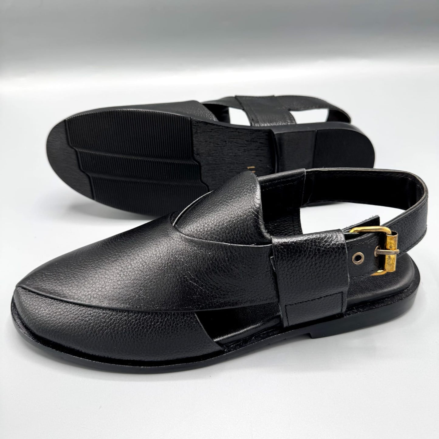 winter black dotted leather