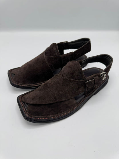 Saabr Chocolate Leather Peshawari Chappal
