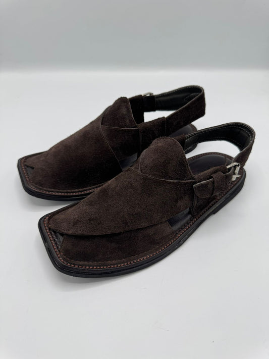 Saabr Chocolate Leather Peshawari Chappal