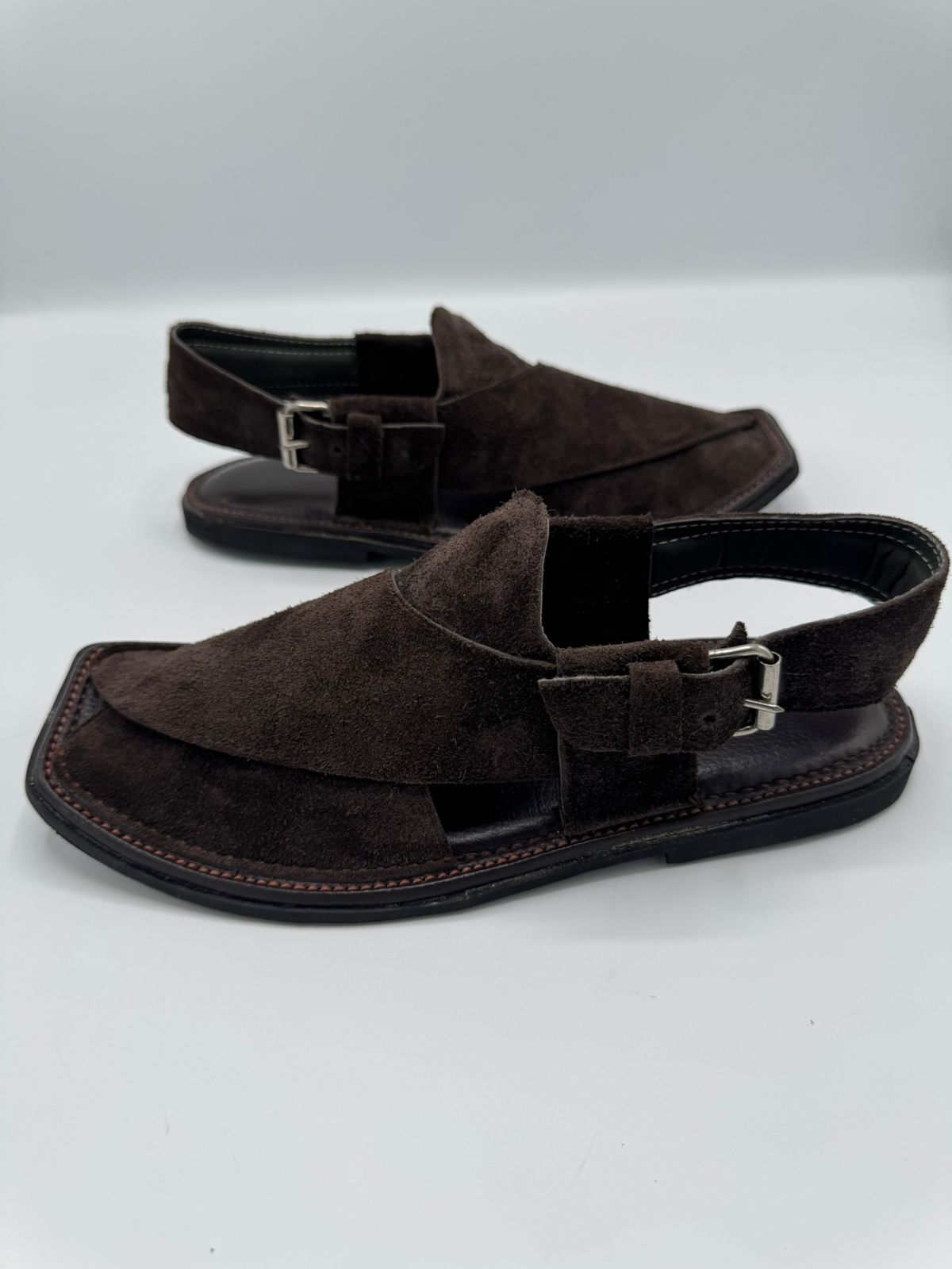 Saabr Chocolate Leather Peshawari Chappal