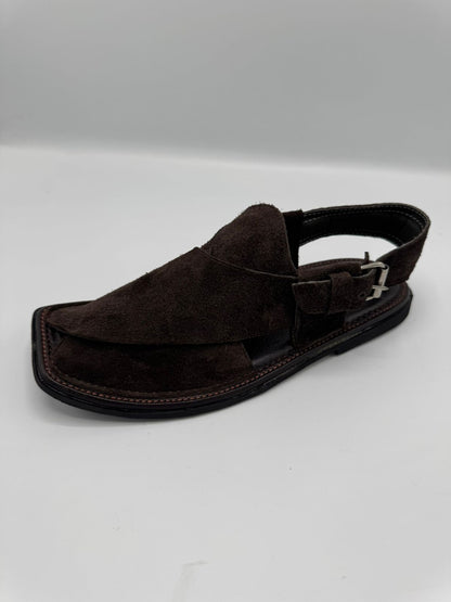 Saabr Chocolate Leather Peshawari Chappal