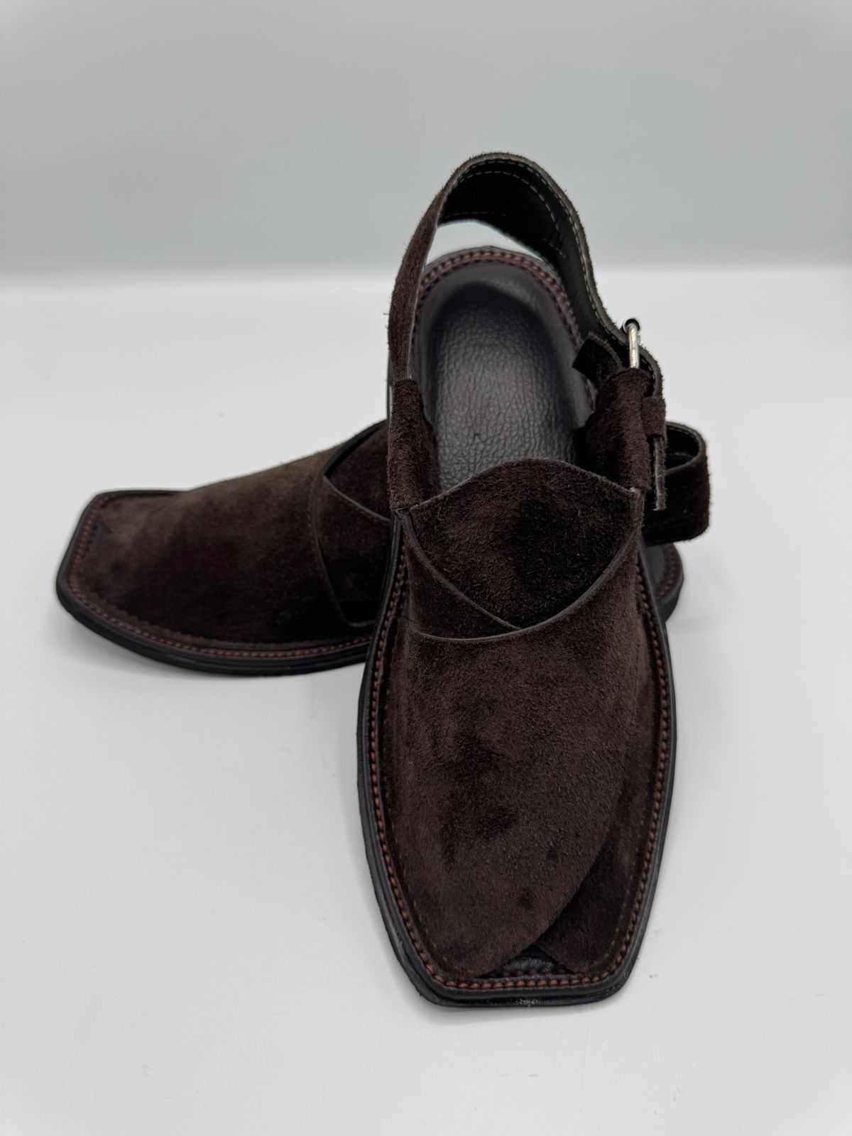 Saabr Chocolate Leather Peshawari Chappal