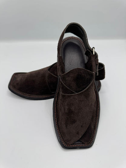 Saabr Chocolate Leather Peshawari Chappal