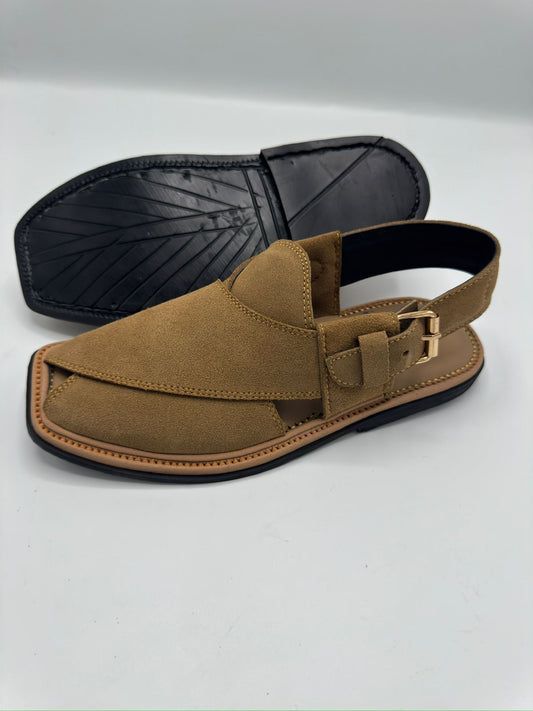 Genuine Saabr – Camel Brown Handmade Peshawari Chappal | Artisan Heritage Edition
