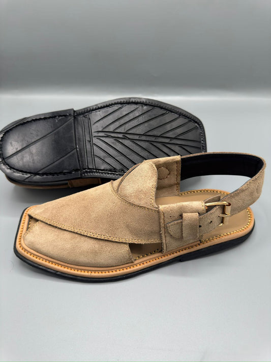 Genuine Saabr – Cream Handmade Peshawari Chappal | Elegant Heritage Series