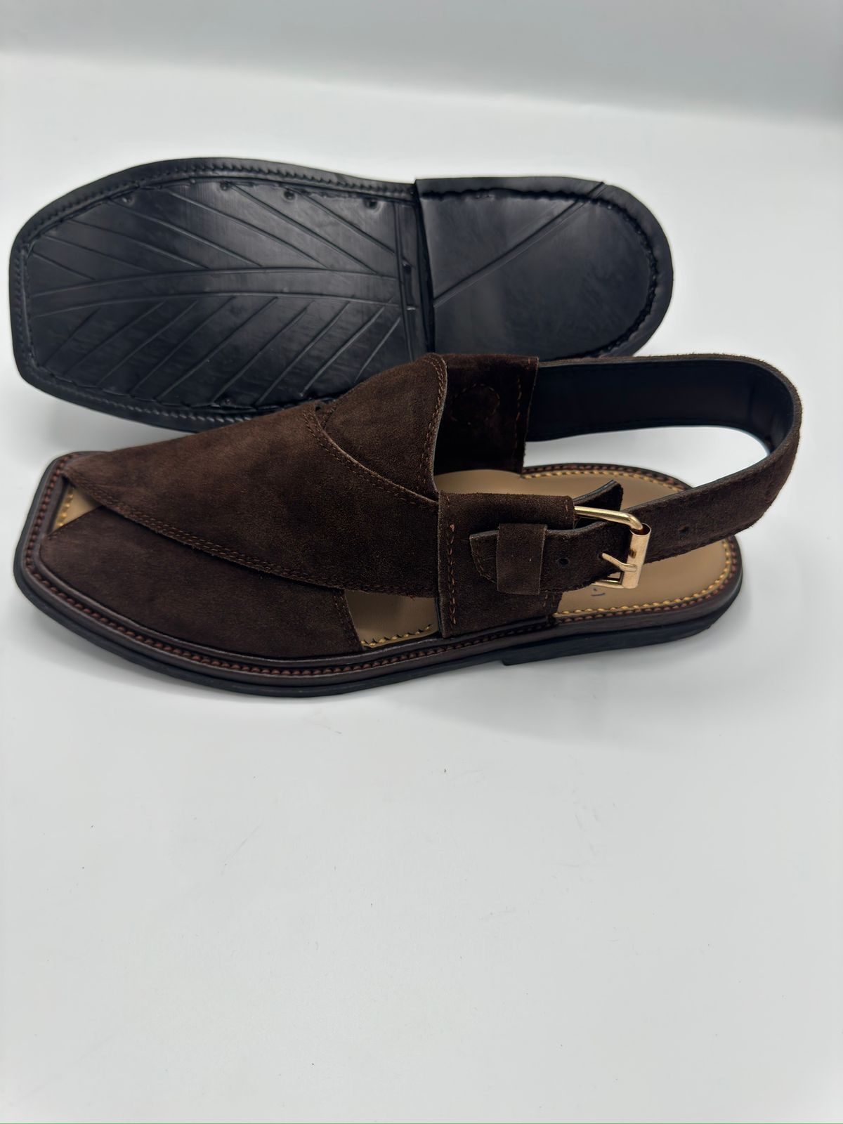 Genuine Saabr – Dark Brown Handmade Peshawari Chappal | Midnight Earth Edition